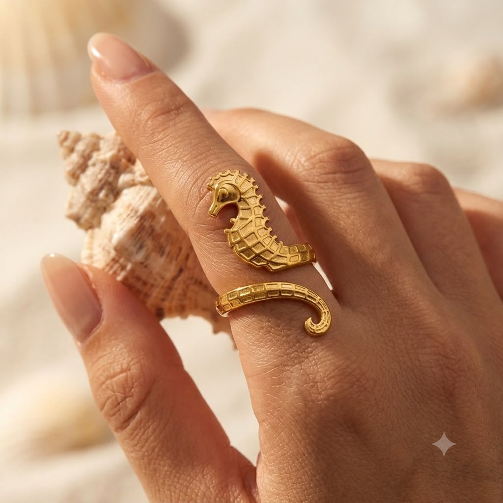 Seahorse Cuff Ring