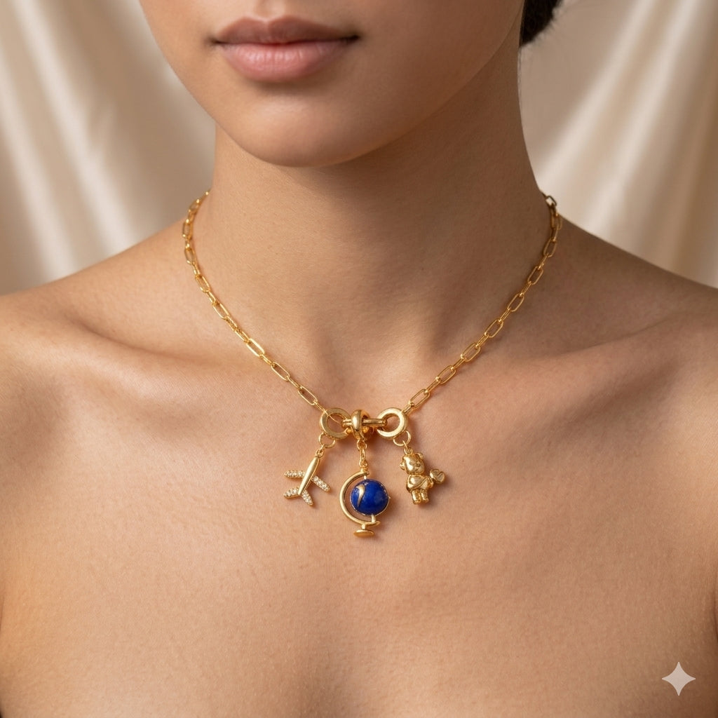Wanderlust Multi-Charm Pendant Necklace
