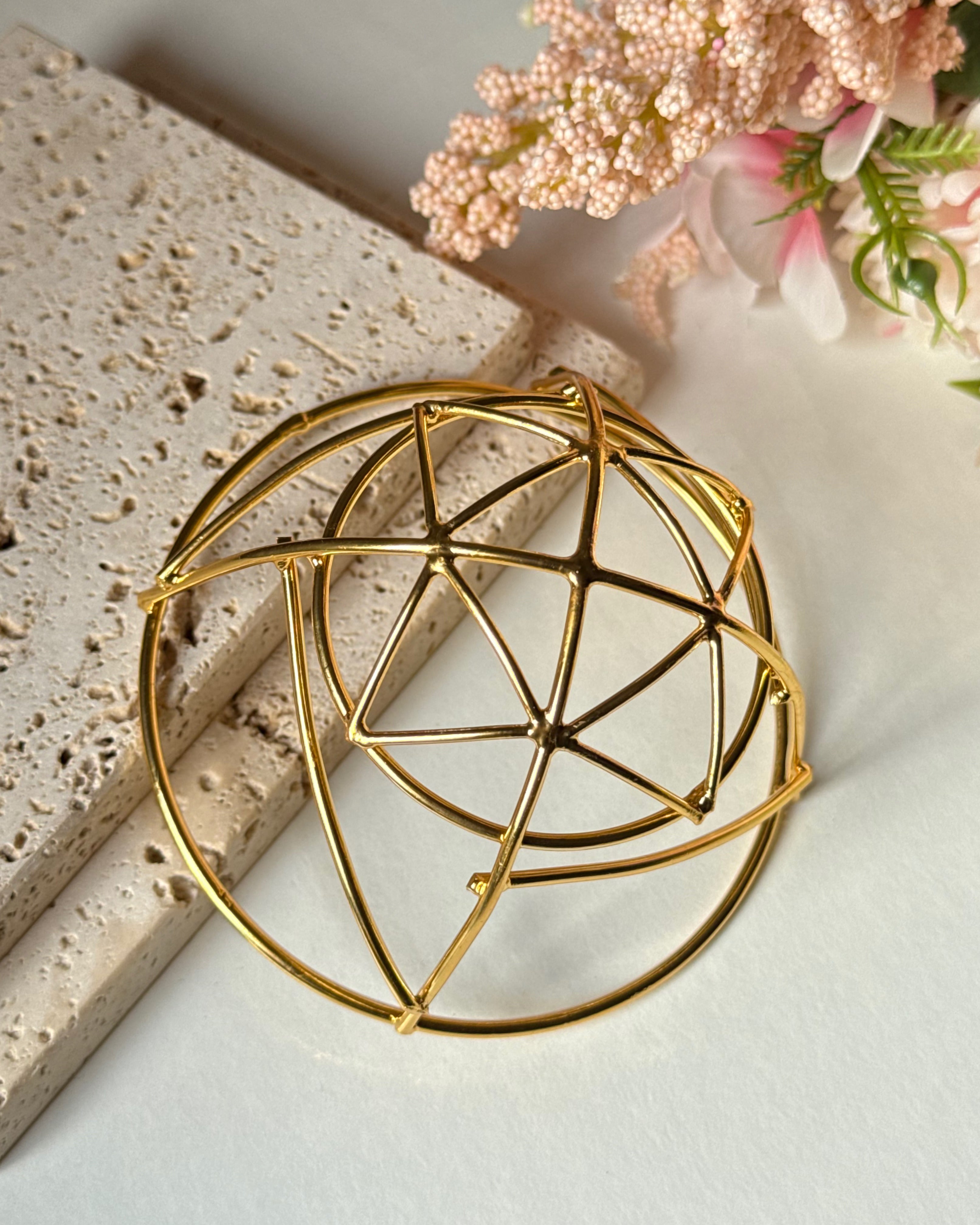 Geometric Gold Hair Bun Pin