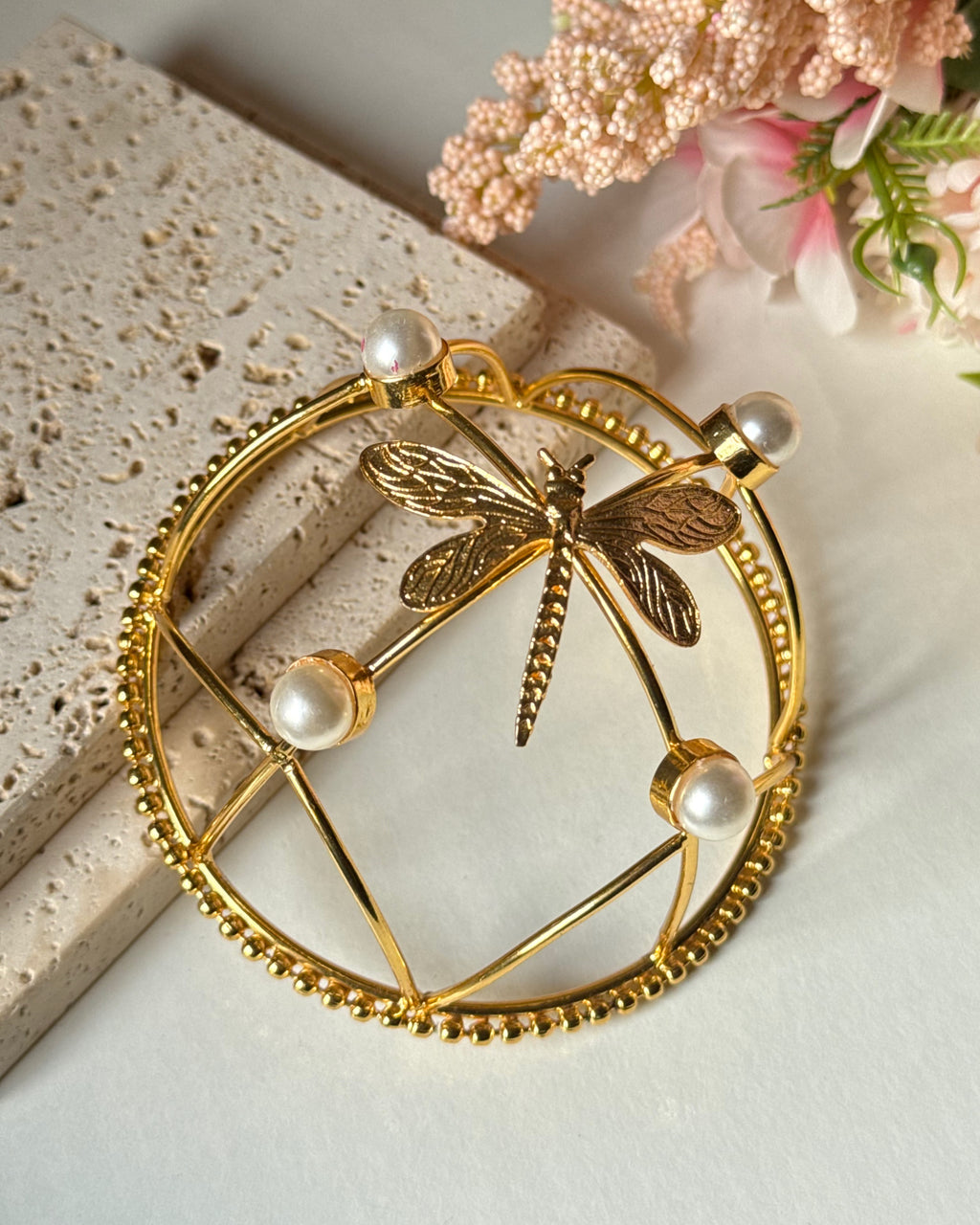 Pearl Dragonfly Hair Bun Pin