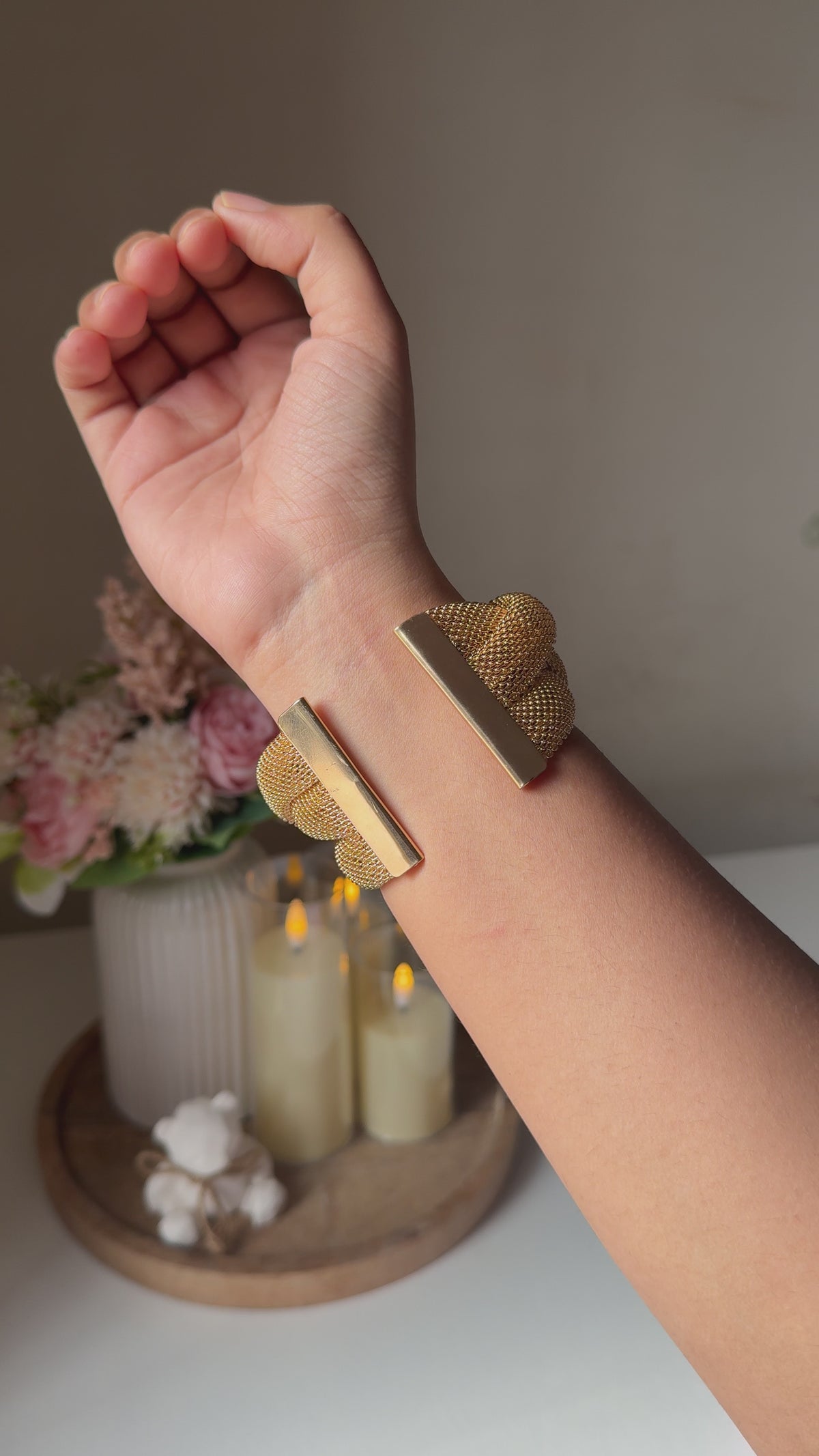 Sculpted Mesh Cuff Bracelet