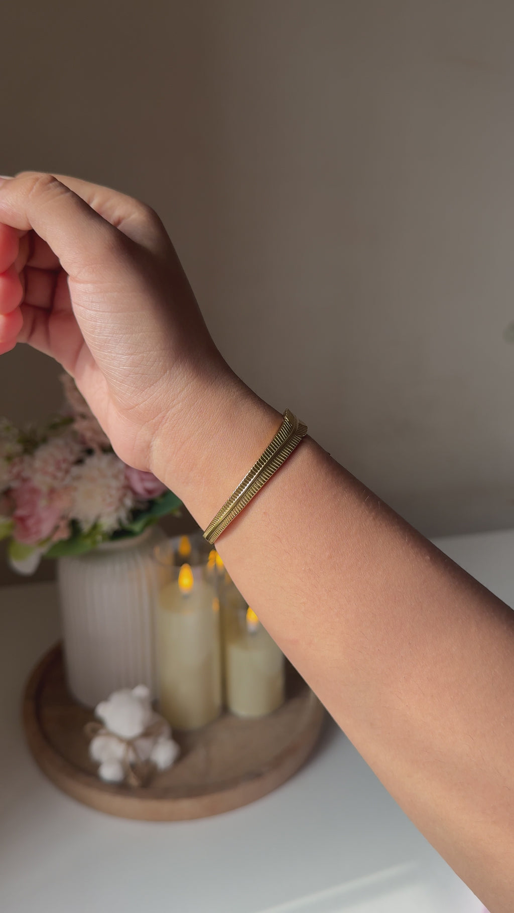 Feather Leaf Cuff Bracelet
