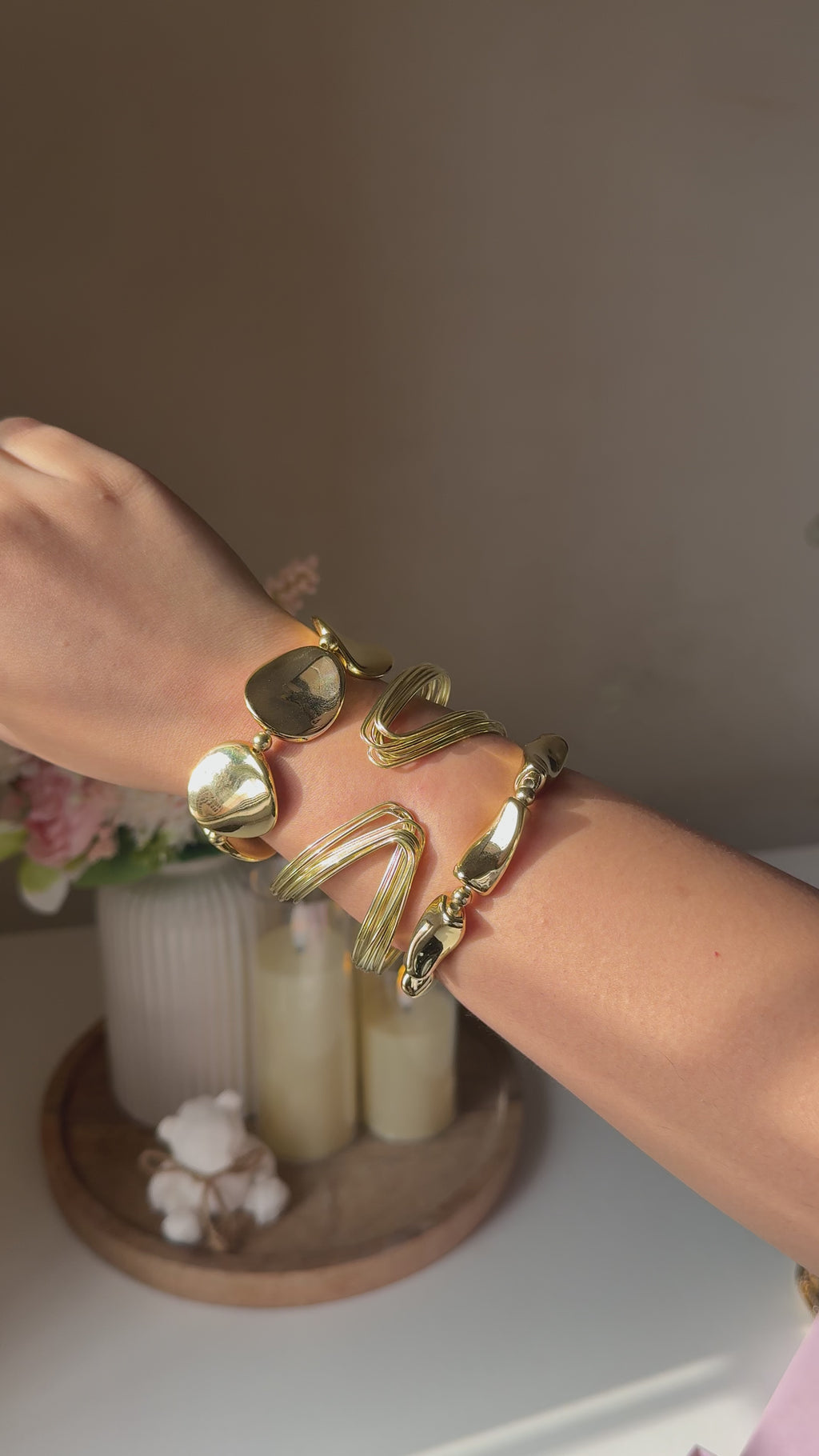 Sculpted Wave Multi-Layer Cuff Bracelet